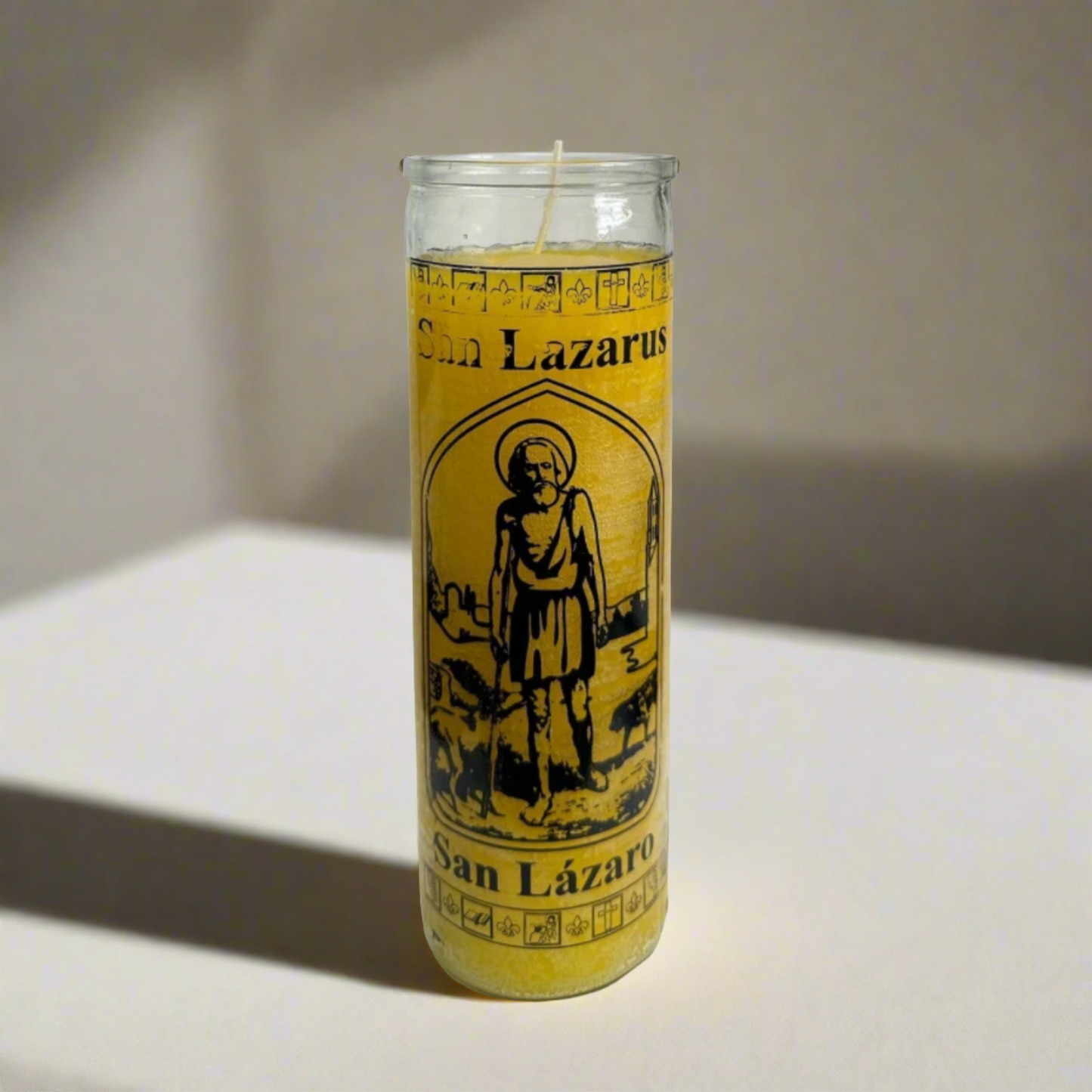 Saint Lazarus (San Lazaro) Prayer Candle, 7 Day Yellow