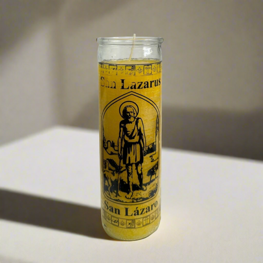 Saint Lazarus (San Lazaro) Prayer Candle, 7 Day Yellow