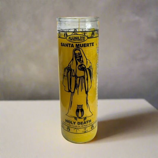 Holy Death (Santa Muerte) Prayer Candle, 7 Day, Yellow